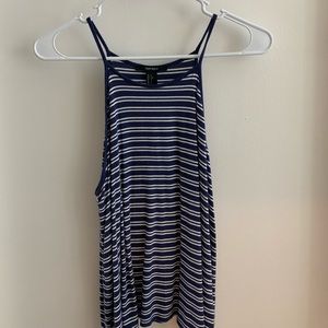 F21 Blue/White Striped Tank
